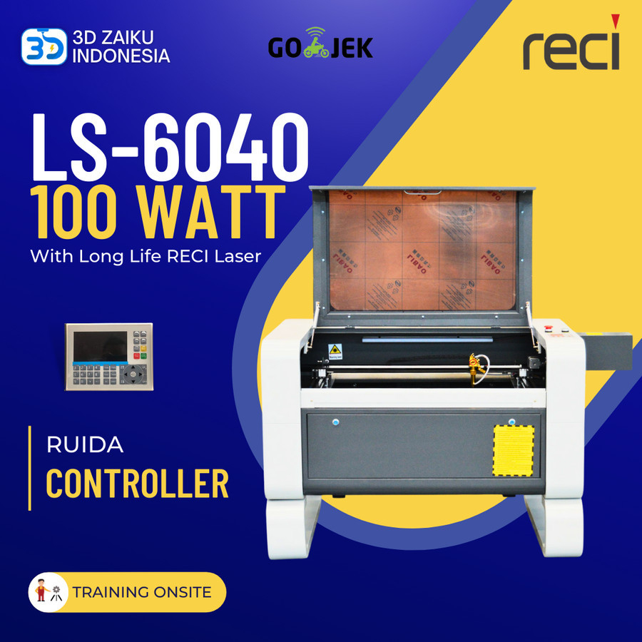 Zaiku CNC LS-6040 100 Watt Laser CO2 Cutting & Engraving with Ruida