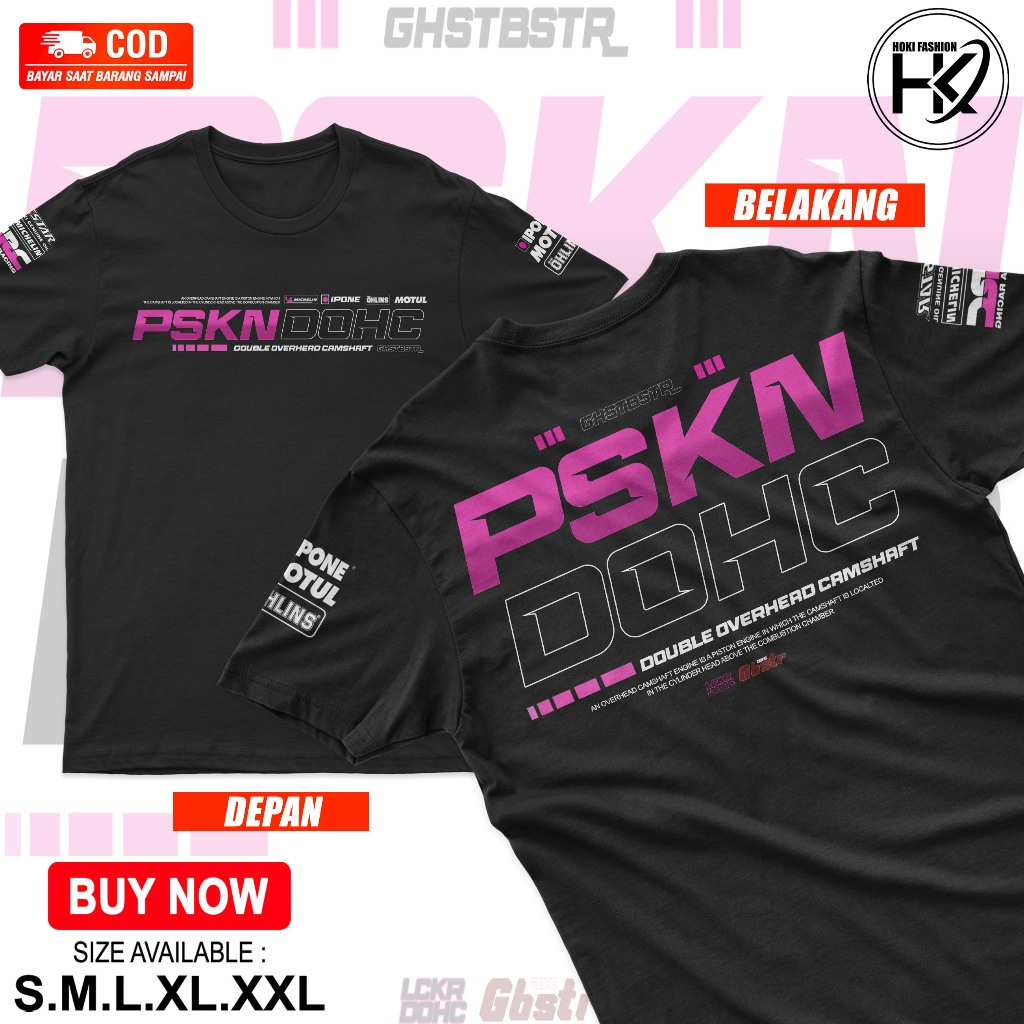 Kaos Racing PSKN DOHC Double Overhead Camshaft Baju Pasukan DOHC Gank Ohlins HRC Michelin Ipone Satr