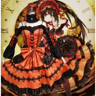 Gaun Princess Baju Cosplay Kurumi Tokisaki Date A Live Lolita Style Full Set