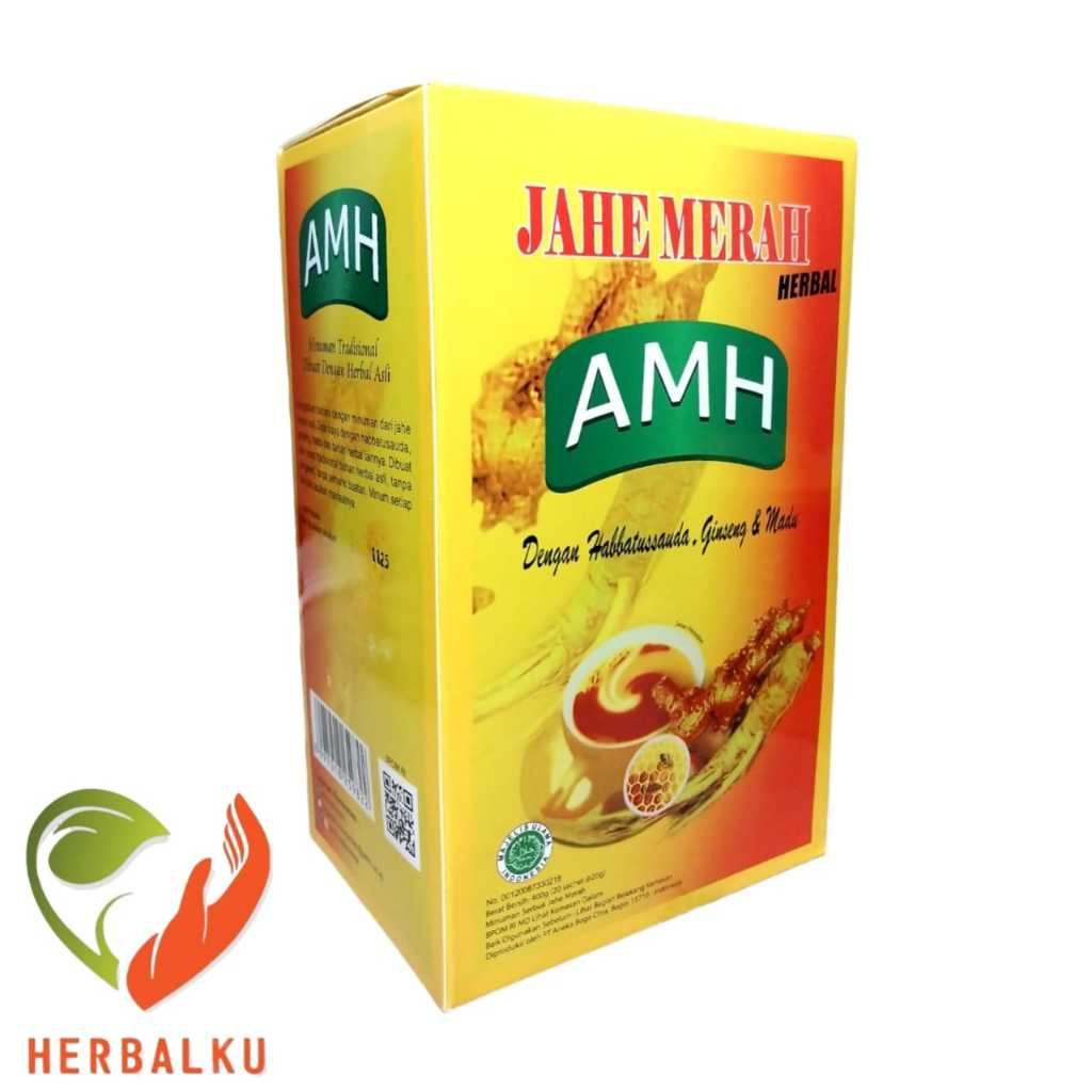 

Jahe Merah AMH Dengan Habbatussauda Ginseng & Madu | Jahe Merah AMH PER BOX 20 Sachet