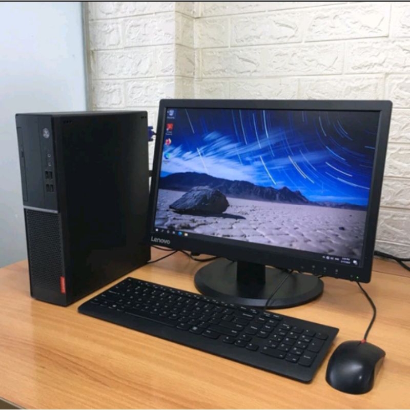 PAKET PC LENOVO CORE I5 7500 GEN 7 RAM DDR4 16GB SSD 258GB MONITOR 19 INCH LED LIKE NEW