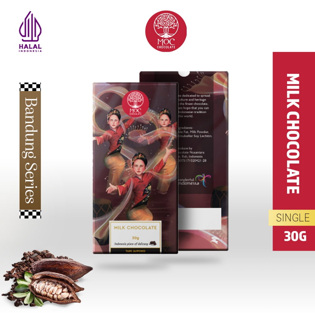 

MOC Chocolate - Bandung Series Milk Chocolate 30 Gram - Halal - Chocolate Bar/Cokelat Batang - Chocolate Edukasi