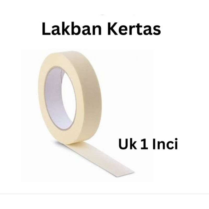 

Lakban Kertas masking tape 1inch solatip tape kertas solasi dinding pembatas cat