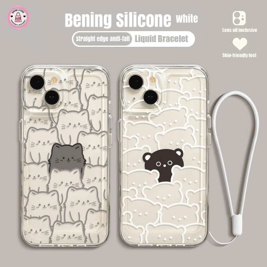 #BR CASE BENING PREMIUM DAN TALI LANYARD MOTIF BEAR TPU CASE FOR ITEL S23 ,S23 PLUS,A60S,A60,A70,VIS