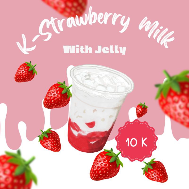 

Korean Strawberry Milk with jelly