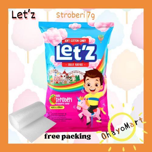 

Let'z soft cotton candy strawberry / Letz permen Gula kapas rasa stroberi 7g