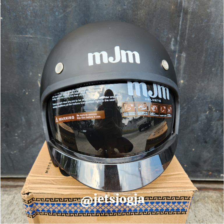 Helm MJM Capello halface solid helm retro magnum SNI