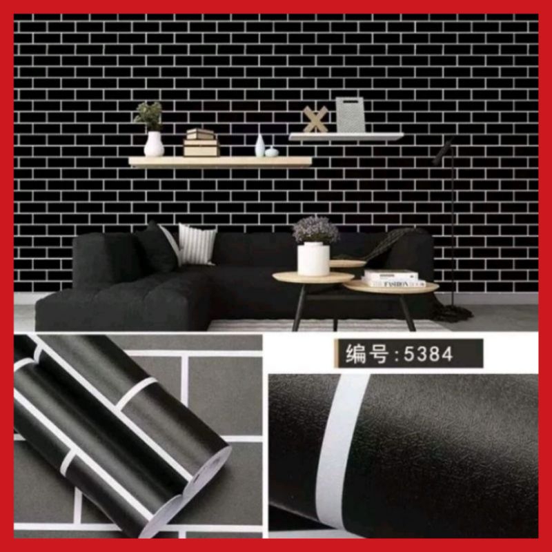 HOLOS - Wallpaper Dinding Bata Hitam Wallpaper Dinding Elegan Wallpaper Dinding Aesthetic Wallpaper 