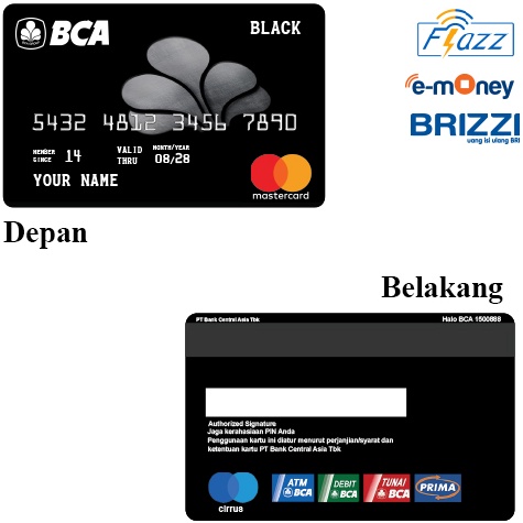 KODE H74Y CUSTOM FLAZZ BCA GENERASI 2 NFC  BLACK CARD