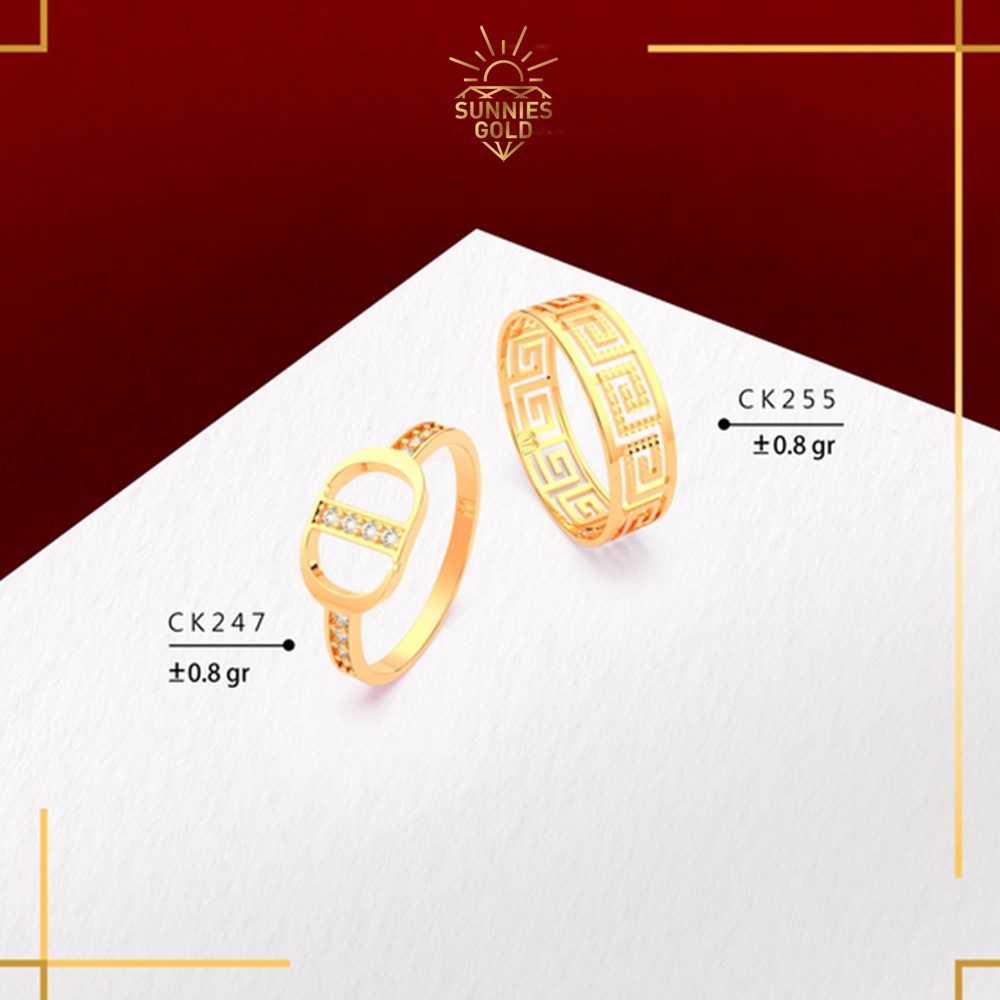 CINCIN WANITA EMAS ASLI kadar 300 (6k) CINCIN CD ELEGANT CK 247