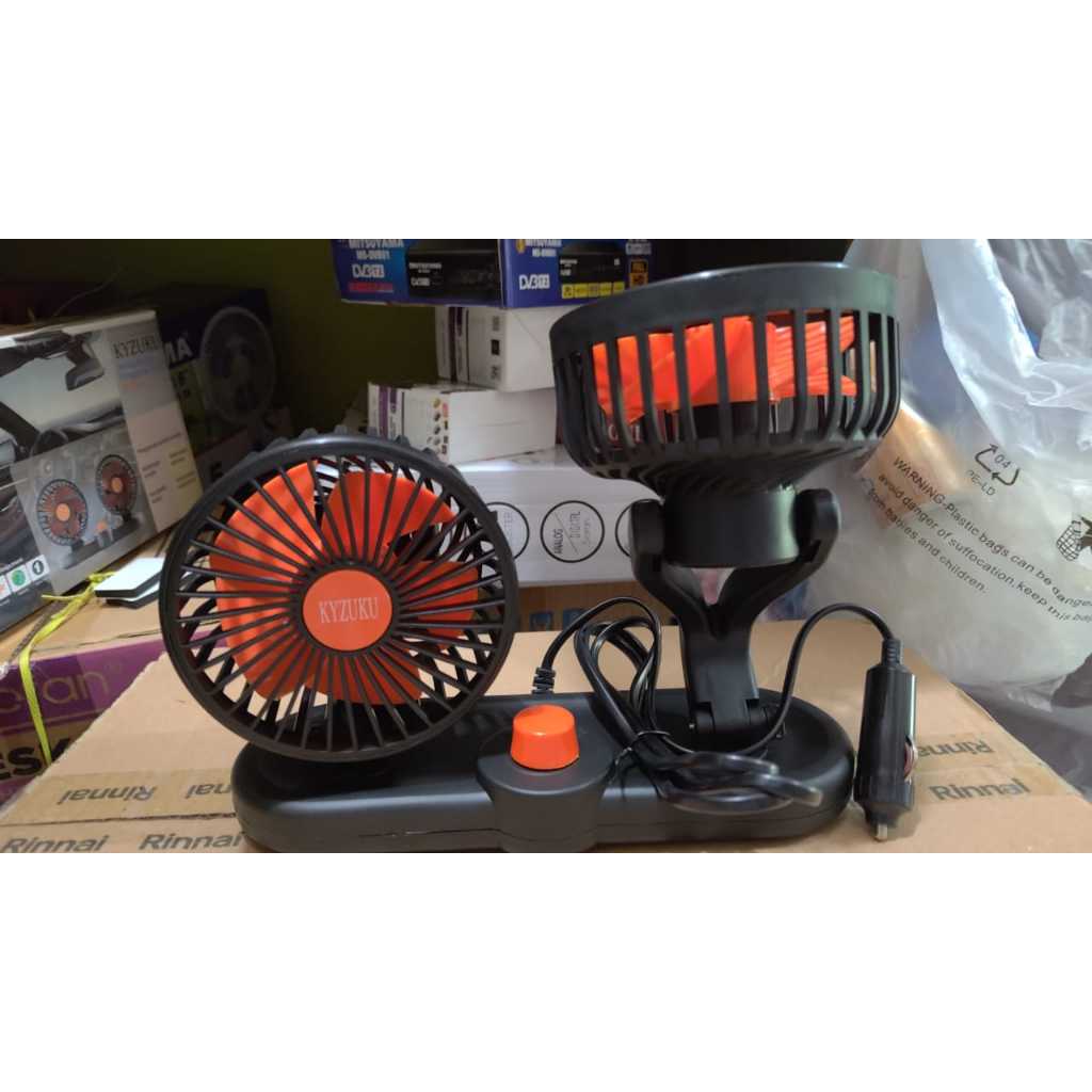 Kipas Angin Mobil Kyzuku KZ T302 KZ T301 Kepala 2 - 12 Volt dan 24 Volt - Penggunaan Kipas Ganda Aks