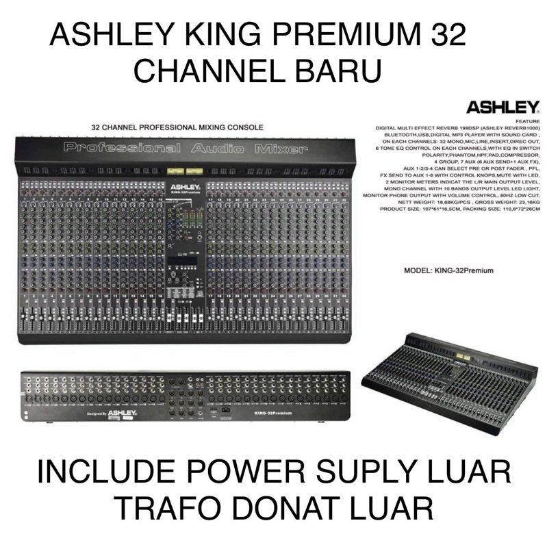 MIXER ASHLEY KING PREMIUM 32 CHANNEL PSU LUAR BARU/ Mixer Ashley king Premium 32 Channel / mixer ash