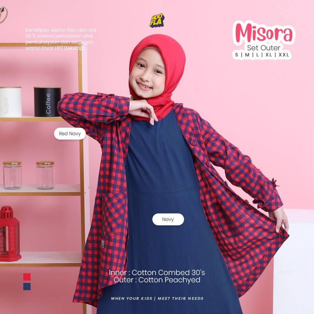 HOOFLA - MISORA - Setelan Outer Inner Baju Anak Perempuan Gamis
