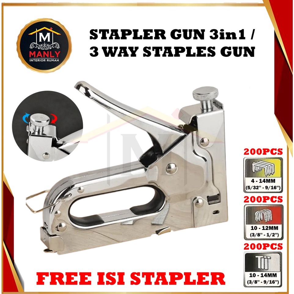 

KODE S7K7 Gun Tacker Alat Staples dan Paku Tembak 3in1 Staple Gun Tracker 3 Way Staples Gun