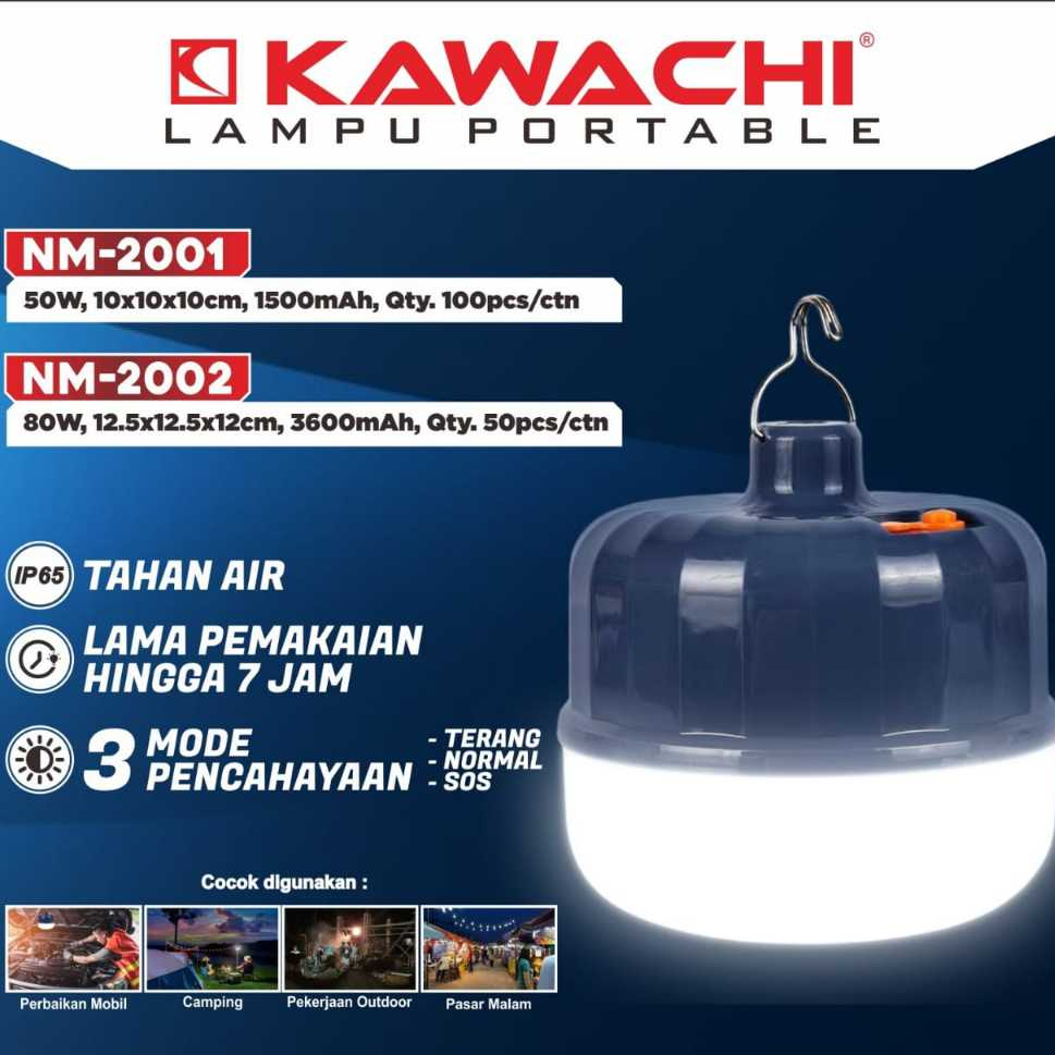 LAMPU EMERGENCY KAWACHI 80WATT / LAMPU DARURAT / LAMPU PORTABLE - TAHAN LAMA - BISA CAS - WATERPROOF