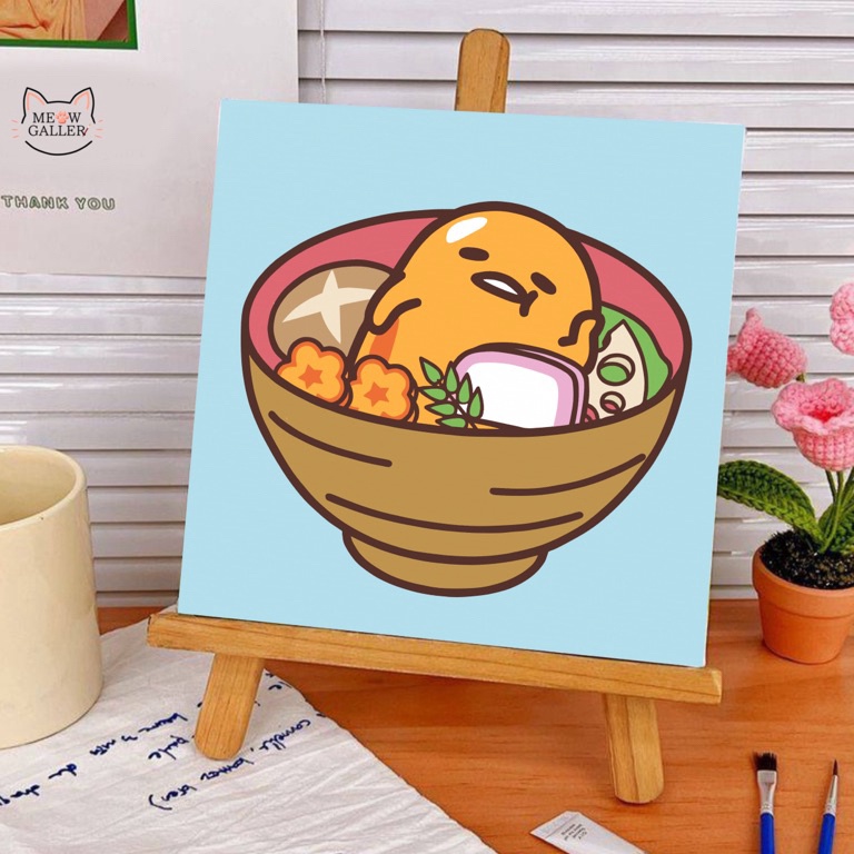

KODE Y8N3 Paint by Numbers KIT Gudetama An Eggcellent Adventure Series 2x2cm