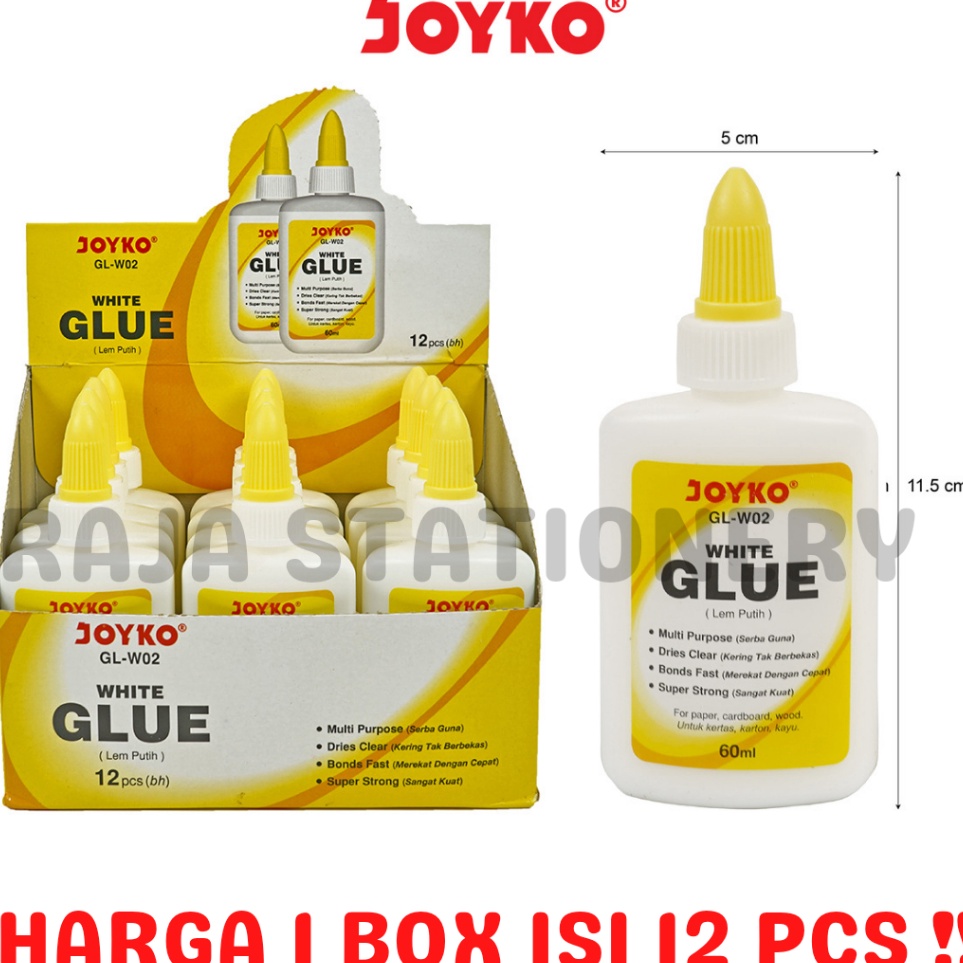 

KODE R6B6 JOYKO WHITE GLUE 6ML LEM CAIR JOYKO PUTIH PRAKARYA ANAK SEKOLAH GLW2 LUSIN 12PCS