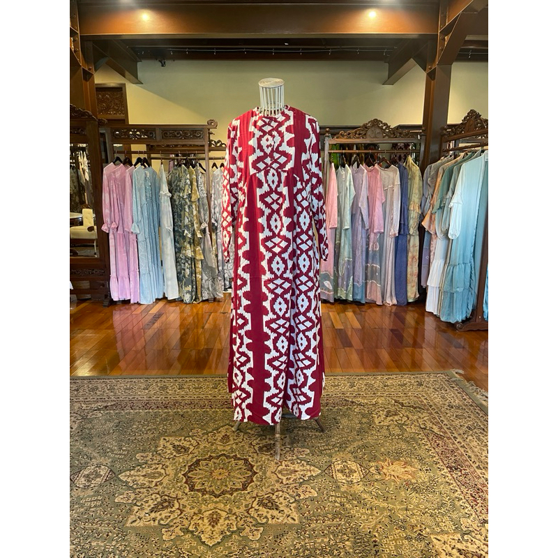 Erika Maxi Abaya Gamis Dress Batik Abstrak By Dian Pelangi ( ORIGINAL ) Limited Edition 