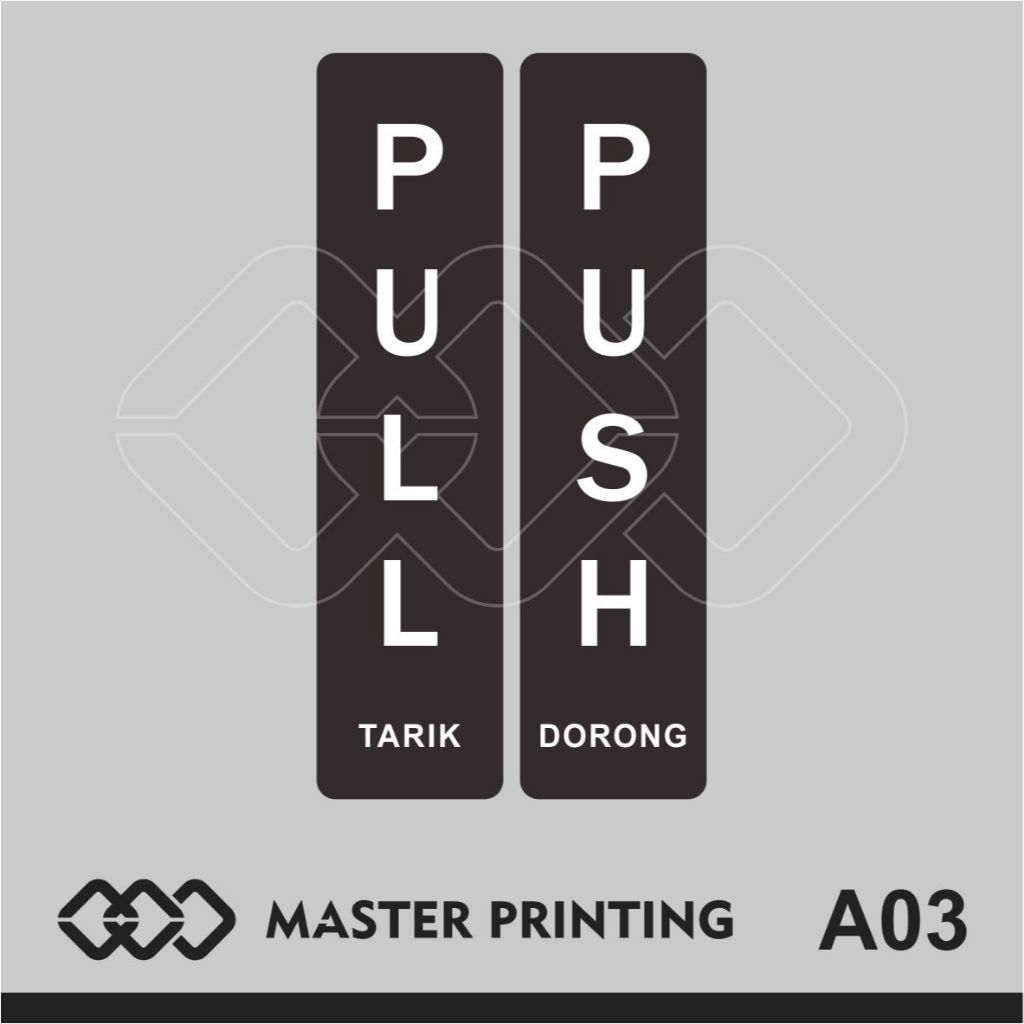 

A03 - Acrylic PULL dan PUSH (TARIK DORONG), Stiker Akrilik, Tahan Air, Tidak Pudar, dan Bisa Custom