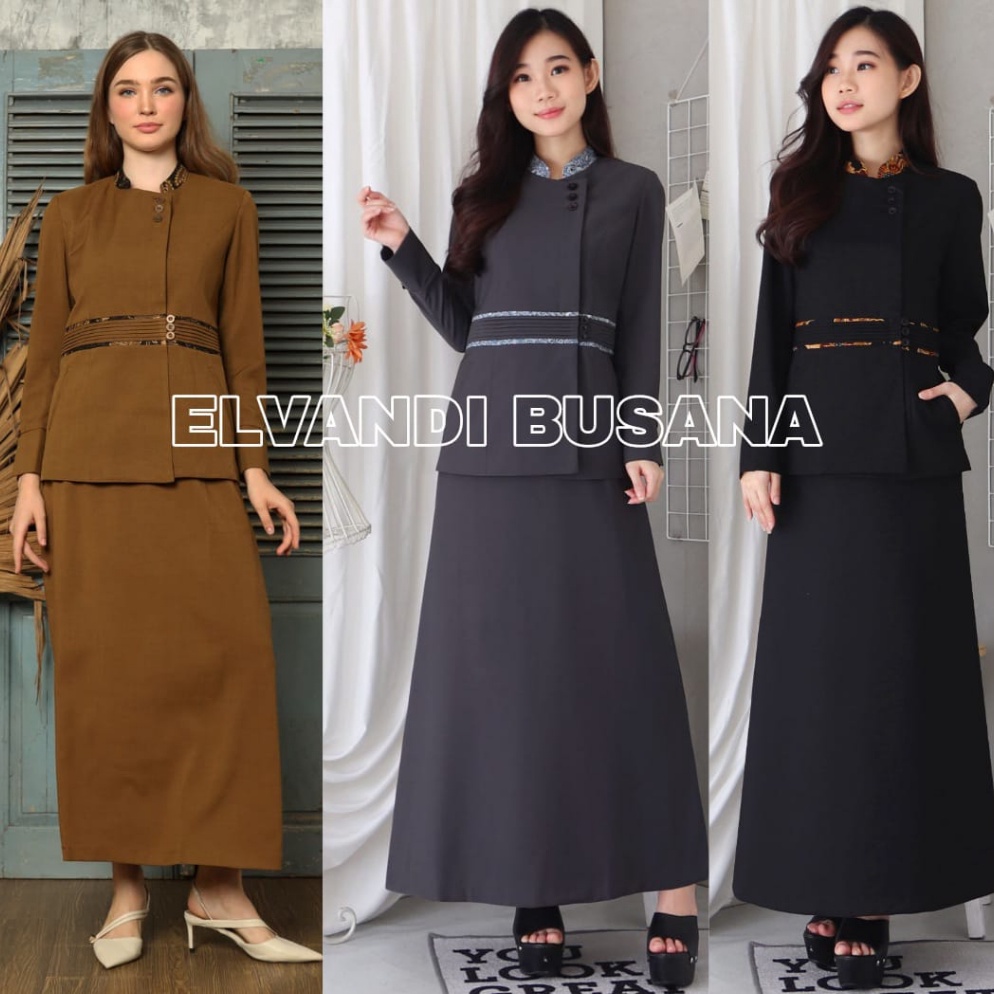 Terbagus Blazer Wanita Baju Kerja Kantor Seragam PDH PNS Pemda Dinas Guru ASN Wanita Setelan Rok A C
