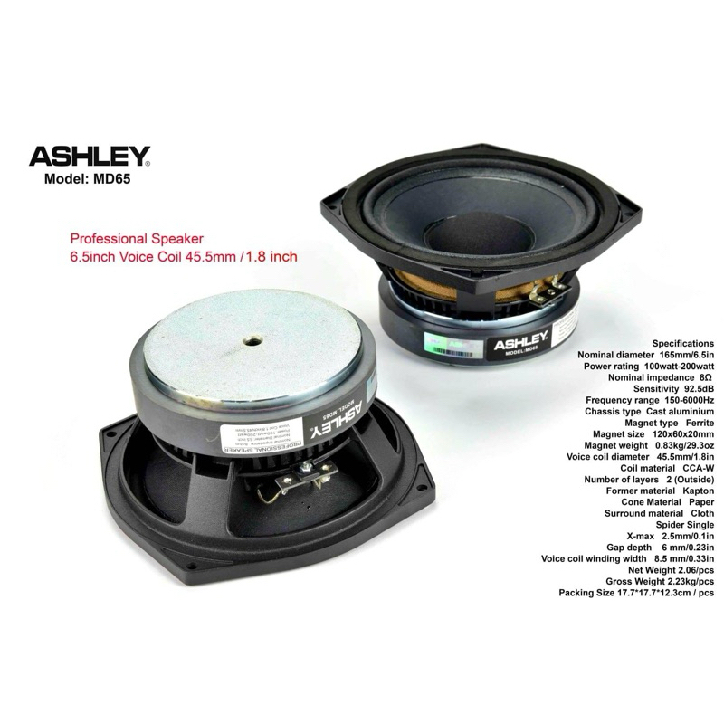 SPEAKER ASHLEY MD65 md 65 original