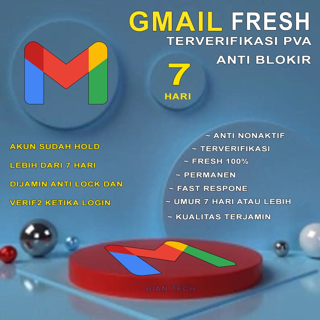 GMAIL PERMANEN FRESH TERVERIFIKASI | FULL BERGARANSI | HIGH QUALITY ANTI KENONAKTIF | COCOK UNTUK OT