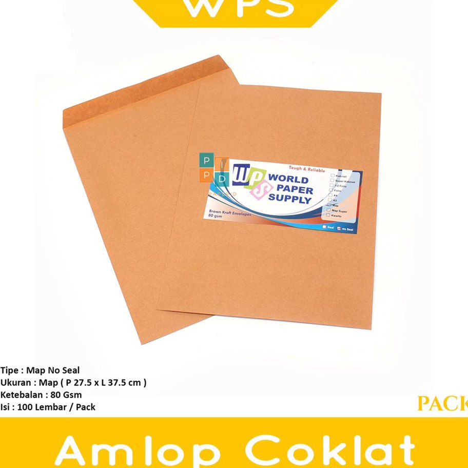 

Mega WPS Amplop Coklat Ukuran Map 275 x 375 cm No Seal Pack