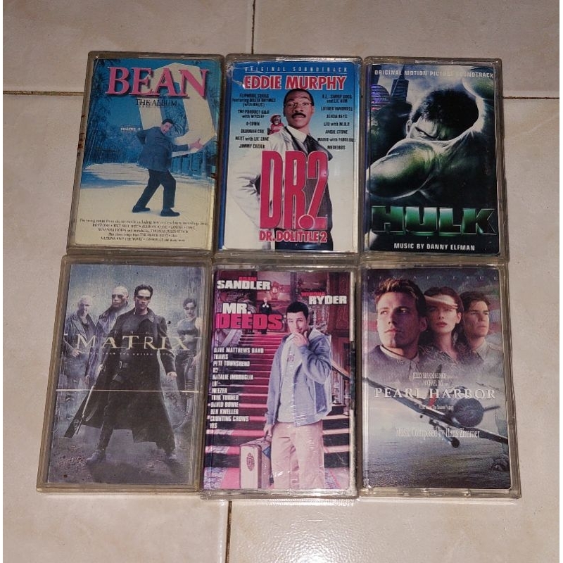 kaset pita kompilasi barat BEAN THE ALBUM / DR DOLITTLE / HULK / MATRIX / MR DEEDS / PEARL HARBOR