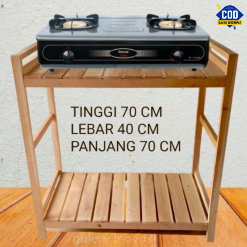 Meja kompor gas 2 tungku / rak kompor tingkat / tempat kompor rak dapur susun serbaguna