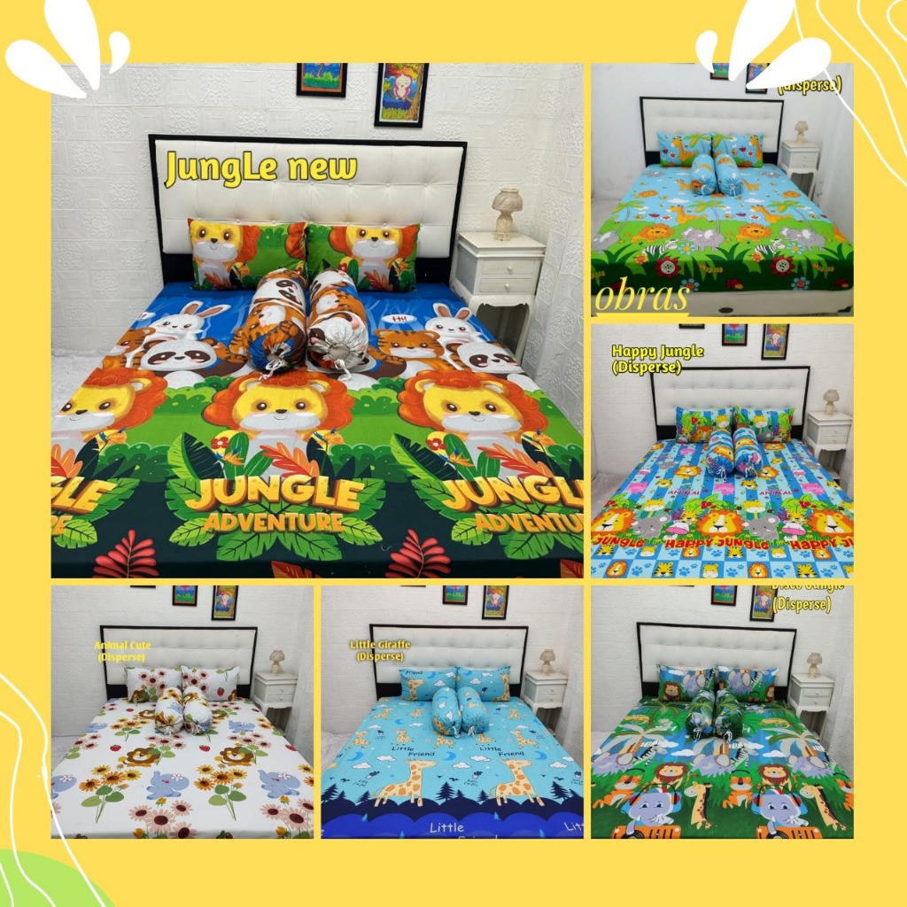 Sprei Motif Animal Hewan 180x200 160x200 120x200 200x200 Seprei Jungle seprai safari girrafe jerapah
