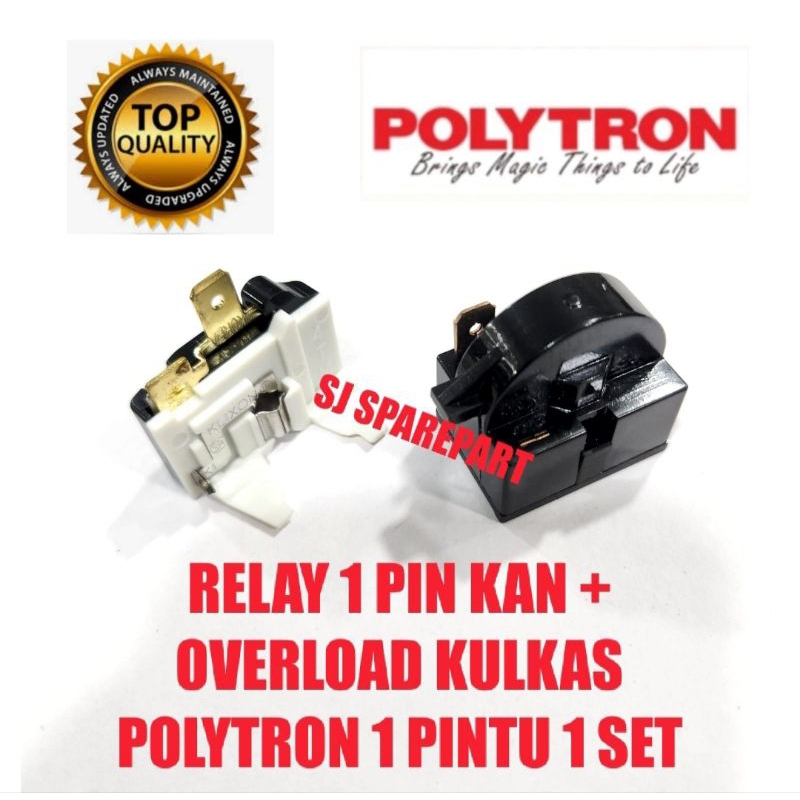 PTC RELAY DAN OVERLOAD KULKAS POLYTRON 1 PINTU / RELAY KULKAS POLYTRON 1 PINTU