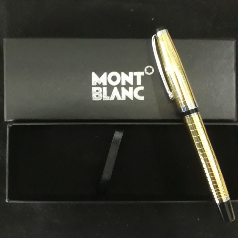 

Bollpoint Mewah Exlusive MONBLNC Roller Ball Gold Chrome Untuk Hampers Atau Souvenir
