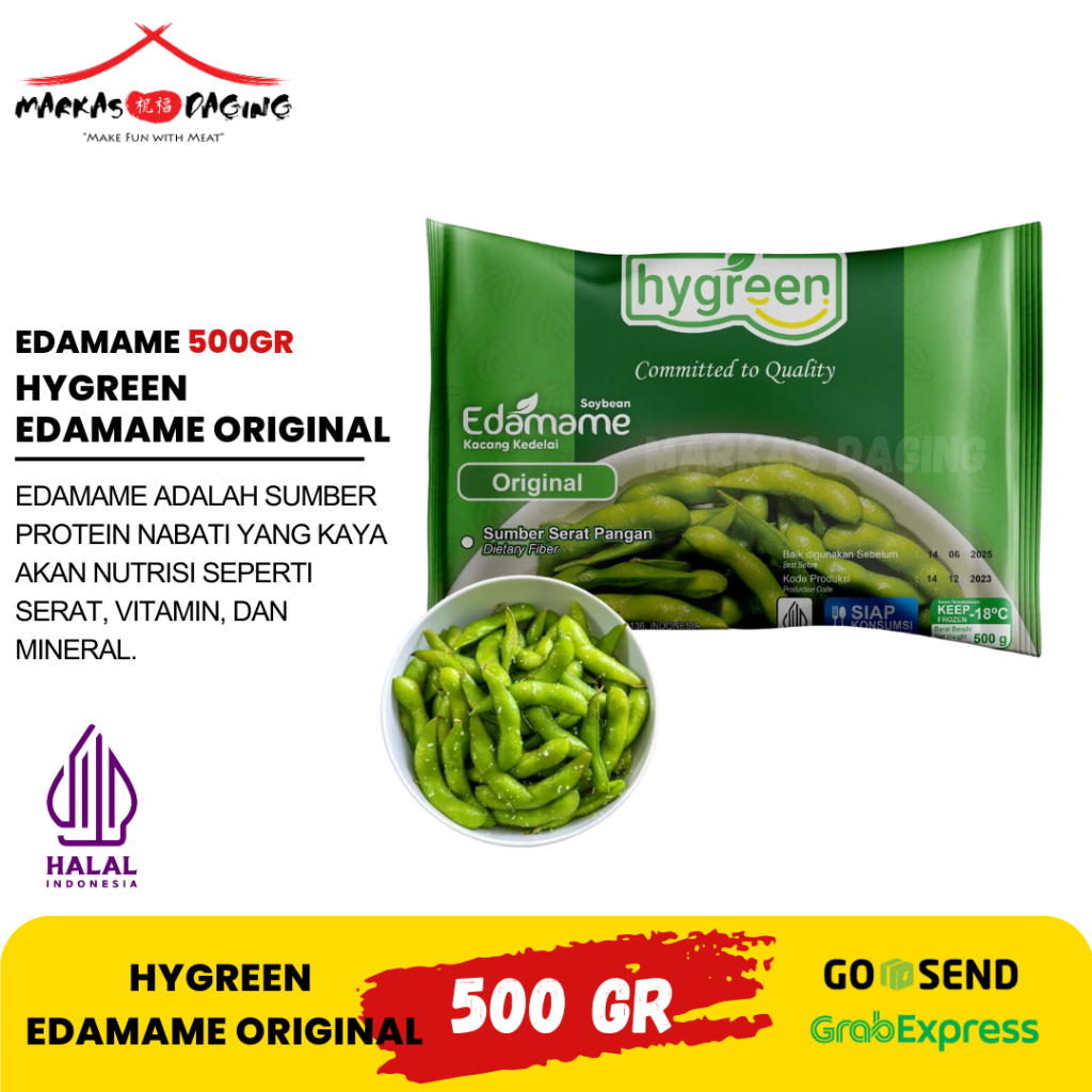 

HYGREEN EDAMAME ORIGINAL 500GR / Kacang Kedelai Jepang Mitratani Halal - Original