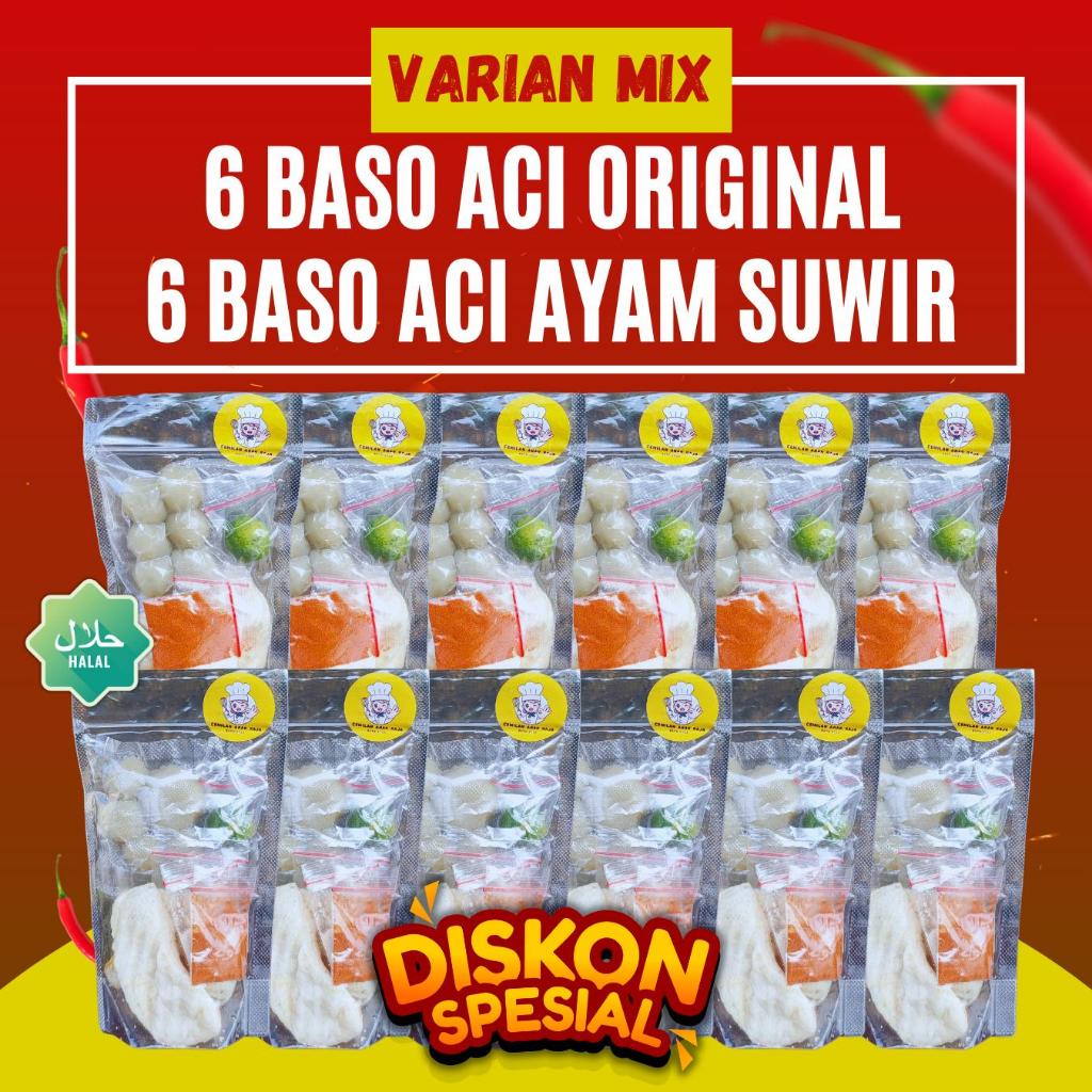 

MIX 6 BASO ACI ORIGINAL, 6 BASO ACI AYAM SUWIR PAKET HEMAT SUPER ENAK