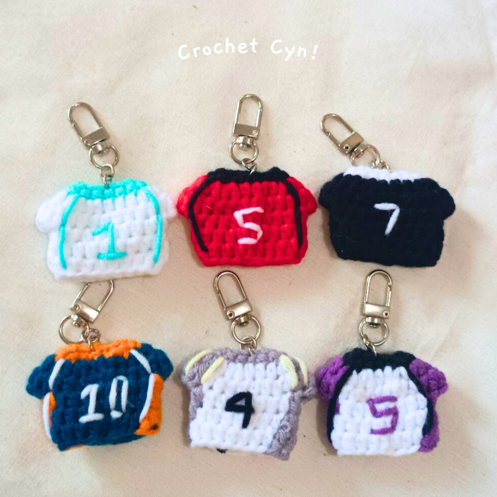 Haikyuu jersey crochet keychain | haikyuu vollyball |gantungan rajut haikyuu