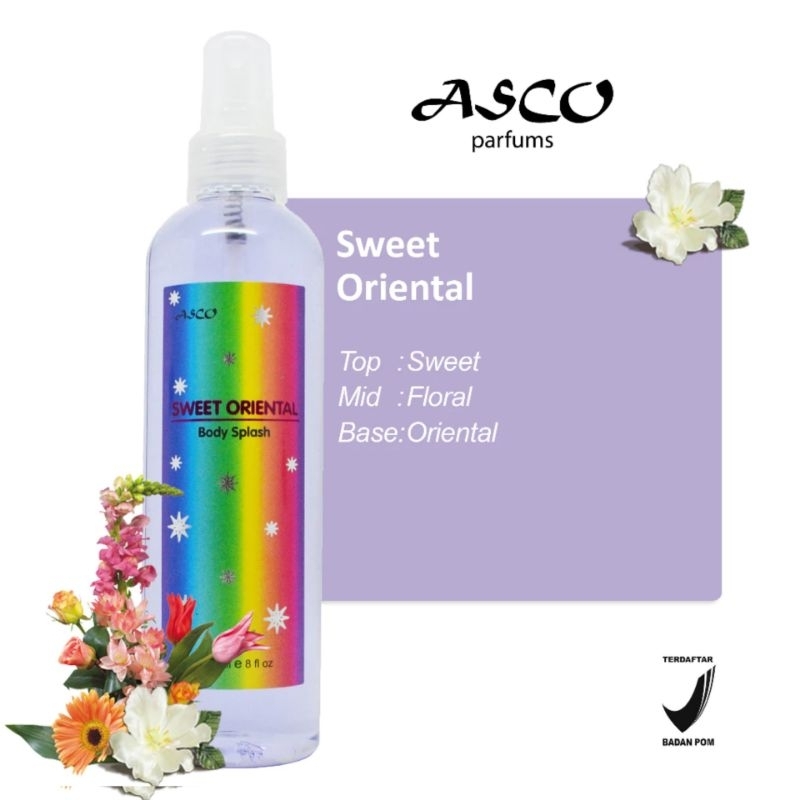 Asco body splash / Sweet Oriental  / asco body mist aroma mirip vanila coklat