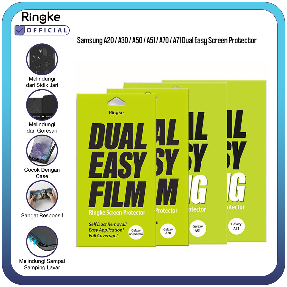 Ringke Screen Protector Full Cover Samsung Galaxy A20 A30 A50 A51 A70 A71 Anti Gores Screen