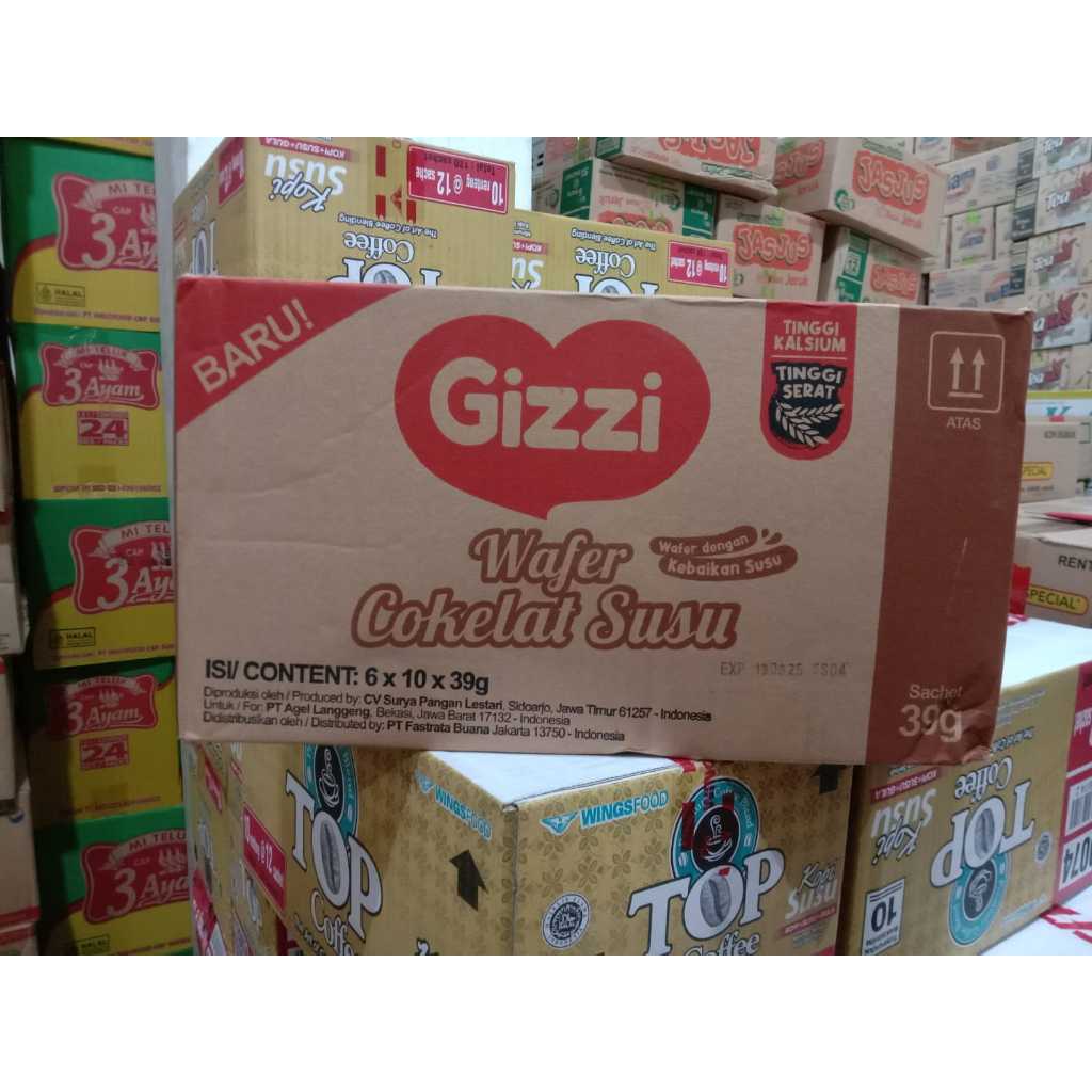 

Gizzi Wafer Coklat 39g 1 Dus Isi 60 pcs