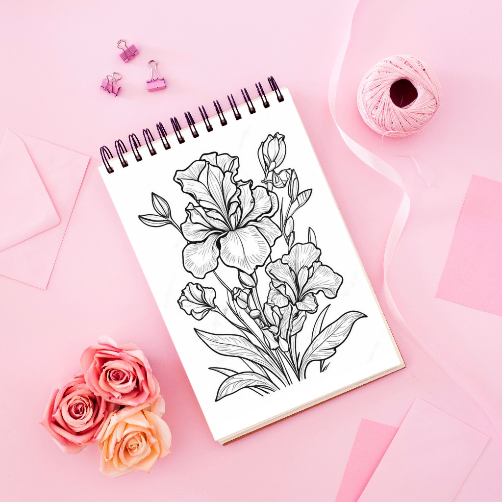 

YUH Buku Mewarnai Flowers Coloring Book for Antistress untuk Dewasa dan Anak, Kertas Tebal Tema