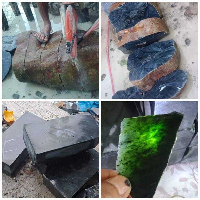 Batu BLACK JADE balokan dari batu giok hitam  BLACK JADE aceh