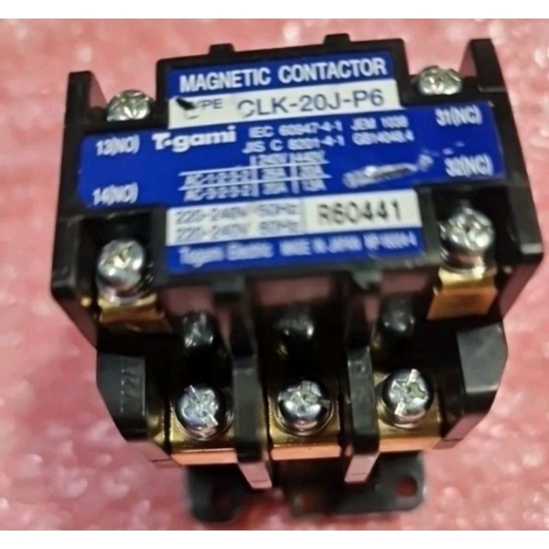 Magnetic contaktor ac originalTAGOMI CLK-20J-P6
