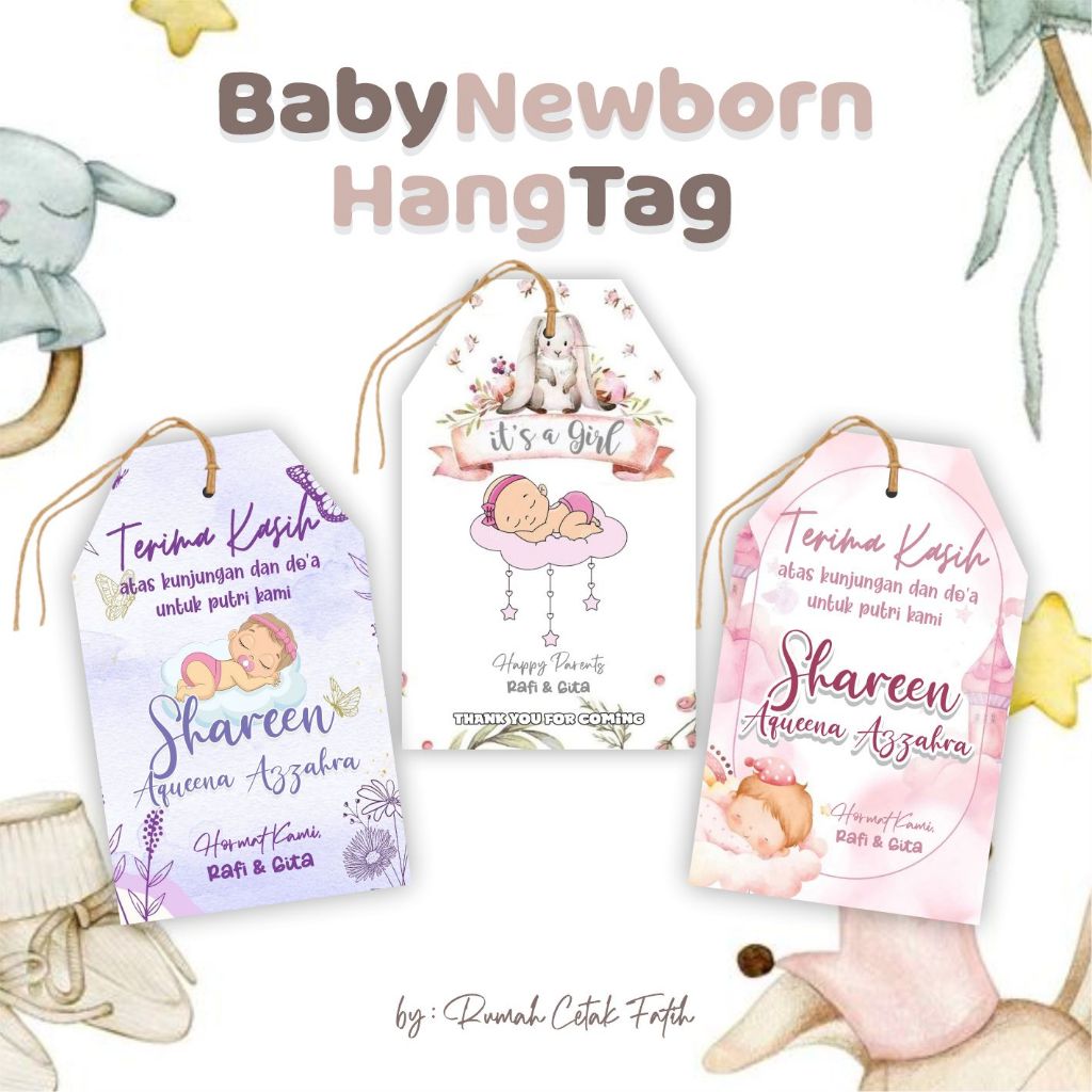 Tag Baby Newborn/Hangtag baby born/Kartu Bayi/Tag Souvenir/Kartu Ucapan Terimakasih