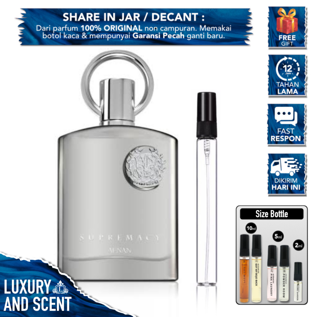 DECANT PARFUM AFNAN SUPREMACY SILVER Share In Bottle Jar 2/5/10ML Travel Size Extrait de Perfume EDP