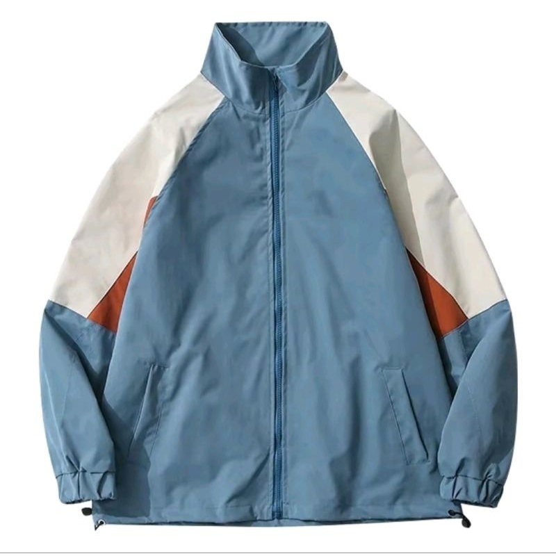 DS_OFFICIAL JAKET PRIA VINTAGE WINDBREAKER POLYESTER TEBAL