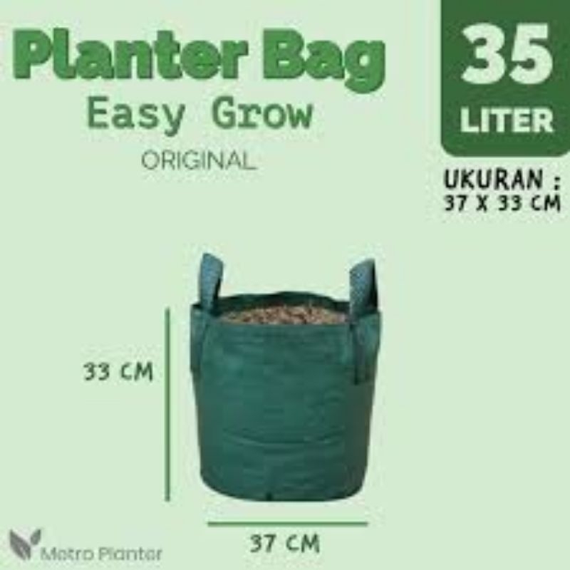 planter bag ukuran 35 liter hijau