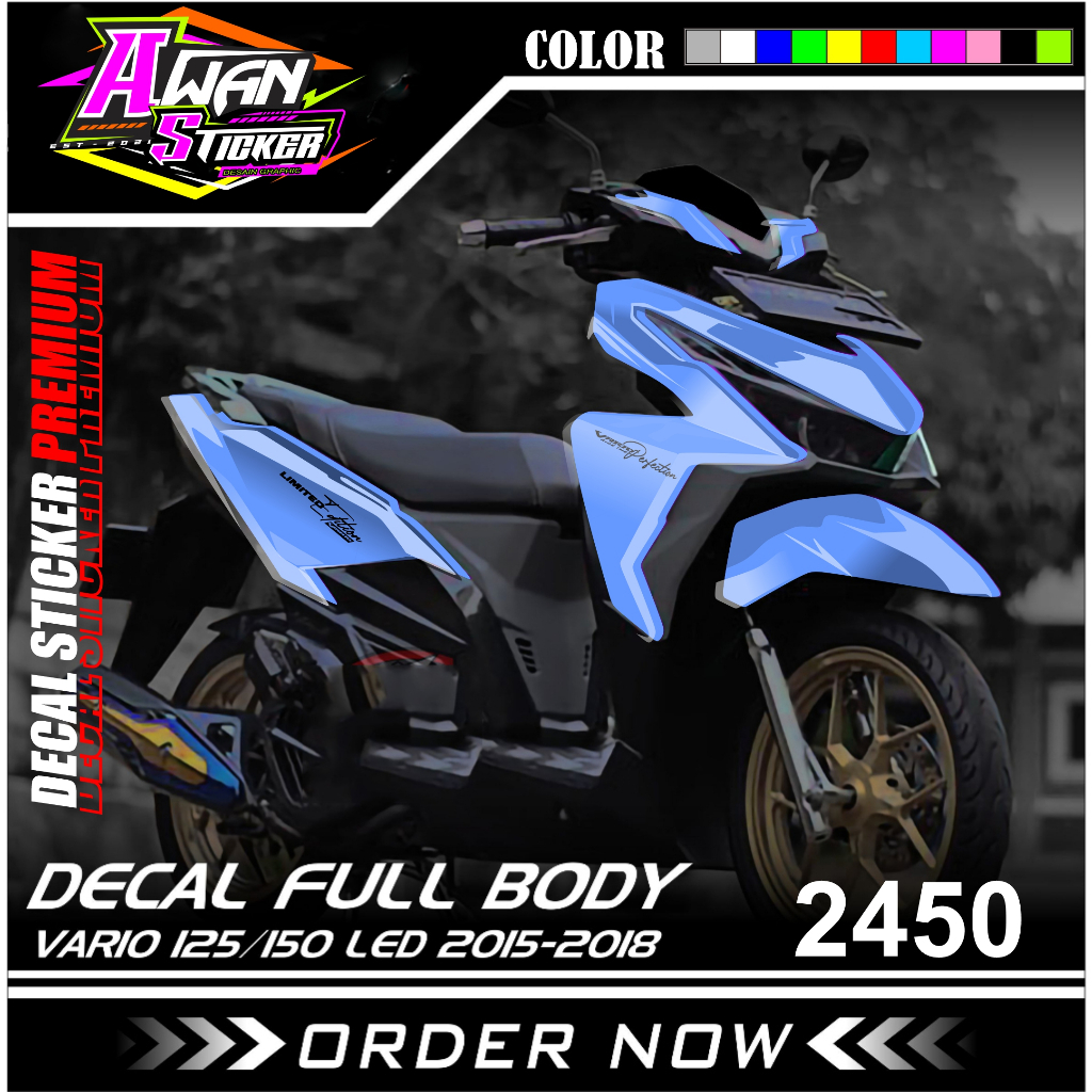 (COD)Decal Sticker VARIO 125 LED Full body - STIKER Motor Honda VARIO 125/150 2015 2016 2017 2018 PO