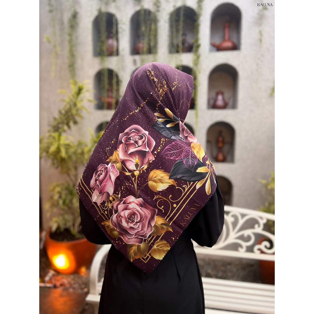 Kaluna Hijab Kerudung Voal Segi Empat Premium / jilbab Motip Lasercut Sublime Alana Series
