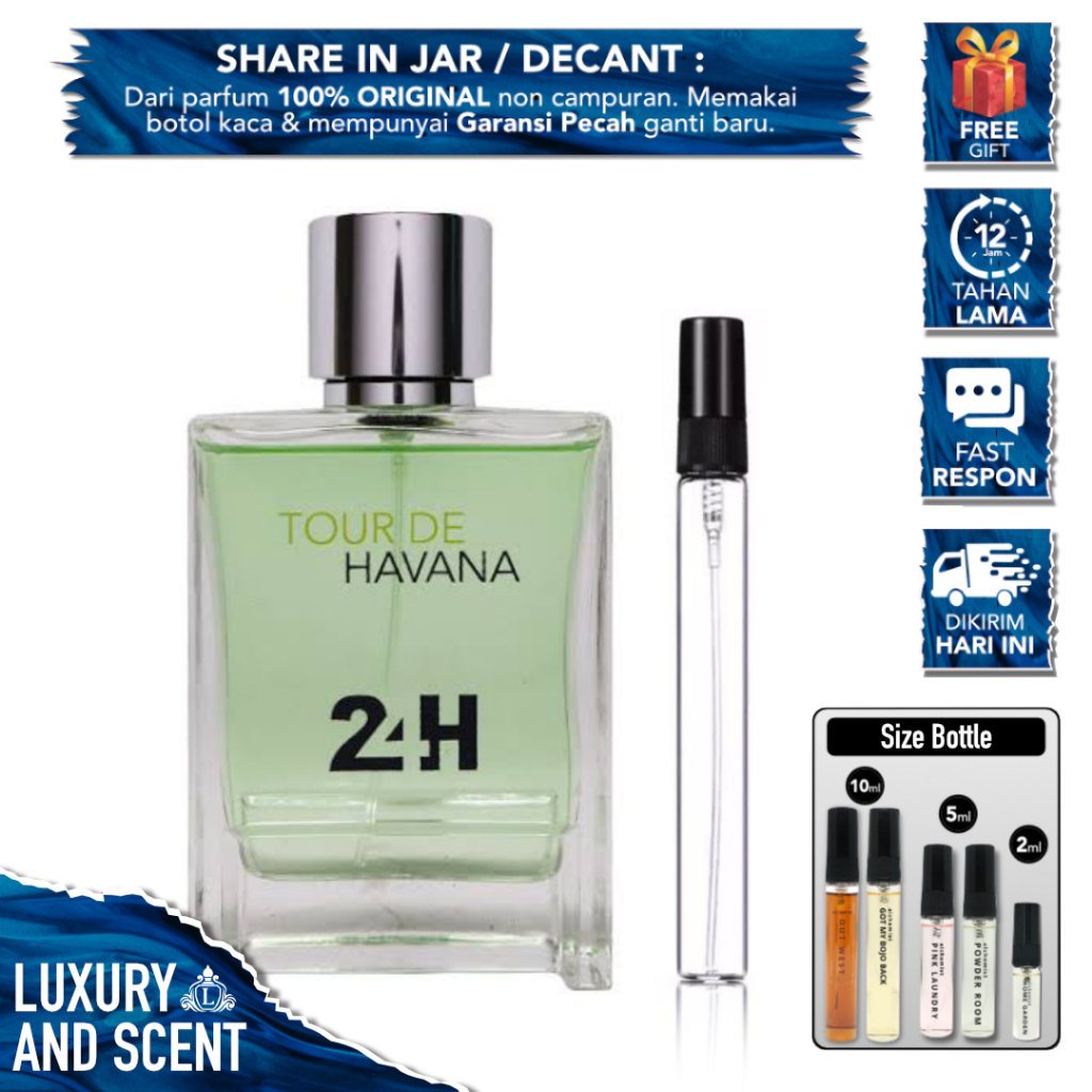 DECANT PARFUM FRAGRANCE WORLD TOUR DE HAVANA 24H 24 H Share In Bottle Jar 2/5/10ML Travel Size FW Fr