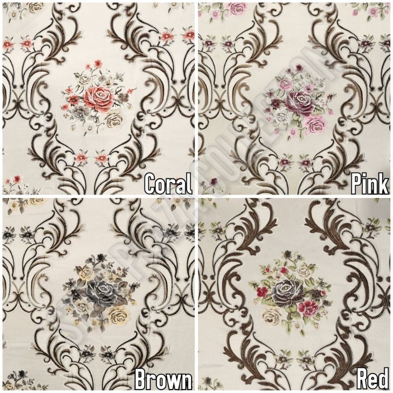 Kain Jacquard Jakat Motif Klasik Bunga Damask Timbul Tebal - Majesty (Sofa, Jok, Mebel Kursi Jati, K