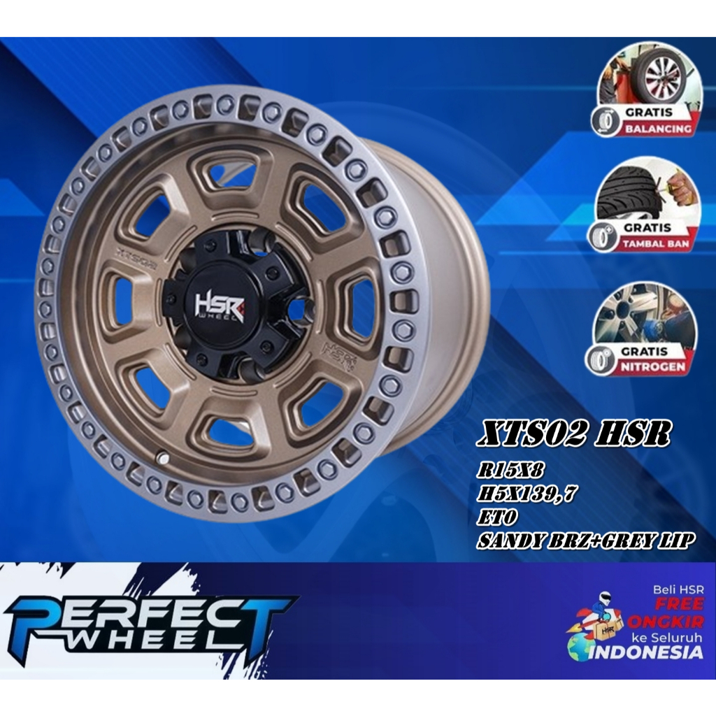 Velg Mobil Racing HSR Xts02 Ring 15 Untuk Katana Rocky Taft Jimny